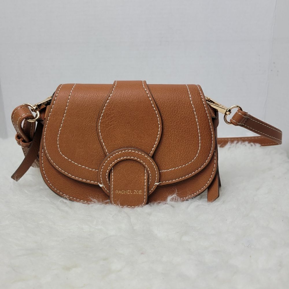 Rachel Zoe Curateur Edessi Crossbody SADDLE Brown Belt Bag Purse Vegan